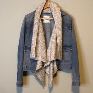 Abercrombie & Fitch Jean Jacket w/Attached Scarf L